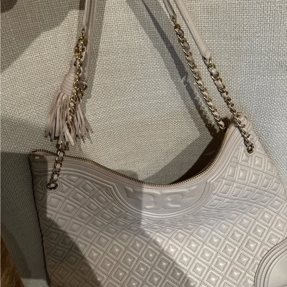 Tory Burch Fleming in pale pink leather - Picture 2 of 7